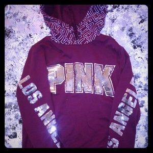 Embellished PINK LOS ANGELES XS HOODIE